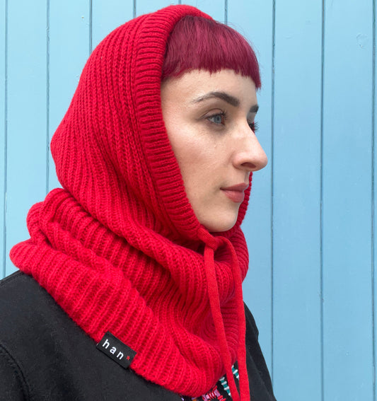 RED Red Knitted Snood